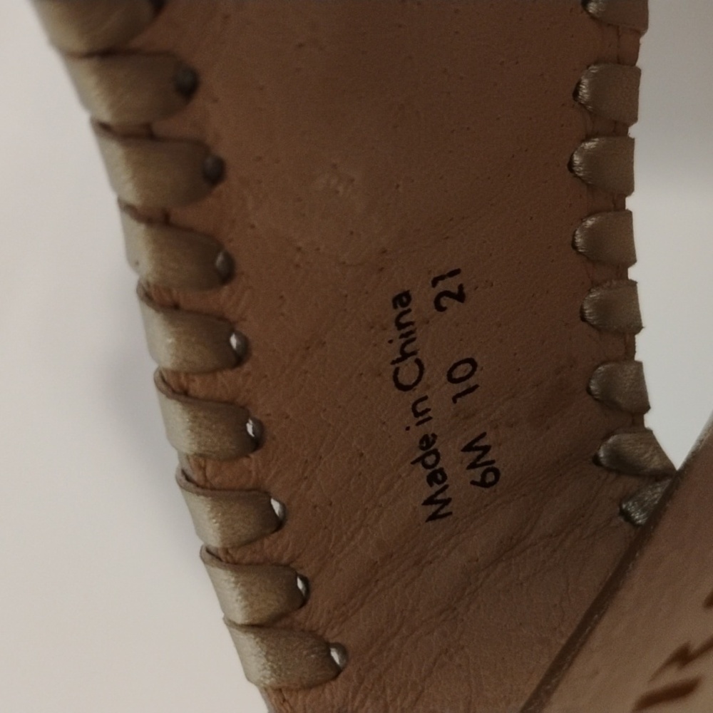 Jack Rogers Sandals Heels Wedge Thong Leather Jute Espadrille Medallion Gold 6 - Picture 10 of 12